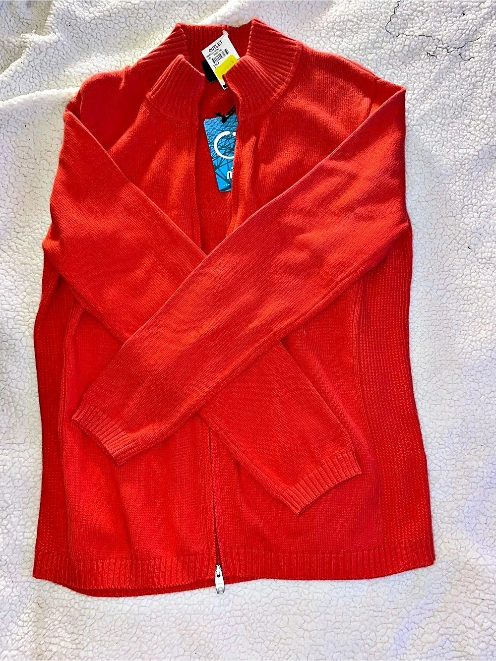 n:vo Zip-Up Sweater in Red XL NWT